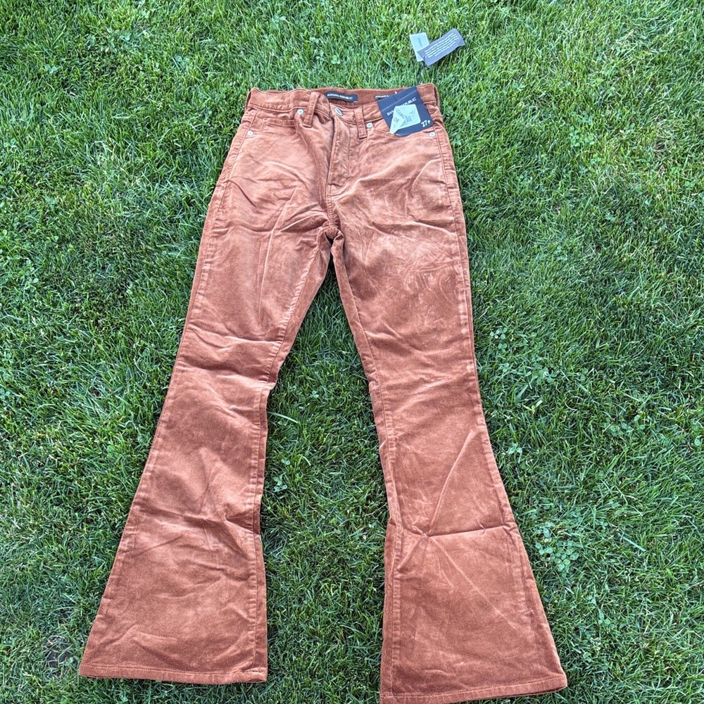 Banana Republic High-Rise Flare Corduroy Pants in Rust